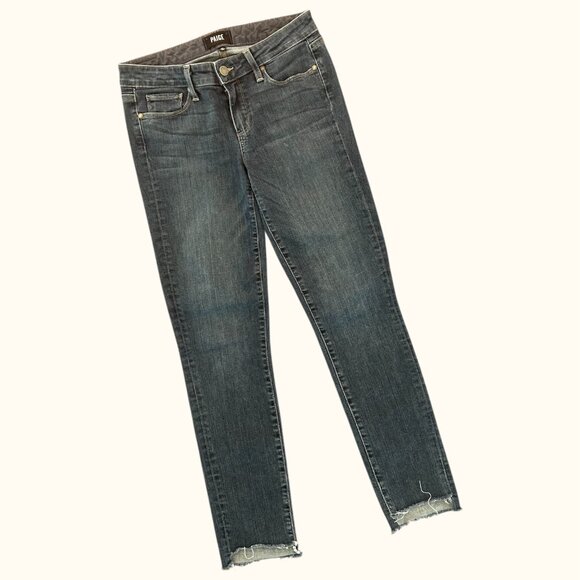 PAIGE Denim Skyline Ankle Peg Jeans Size 27 Raw Hem - Picture 1 of 12